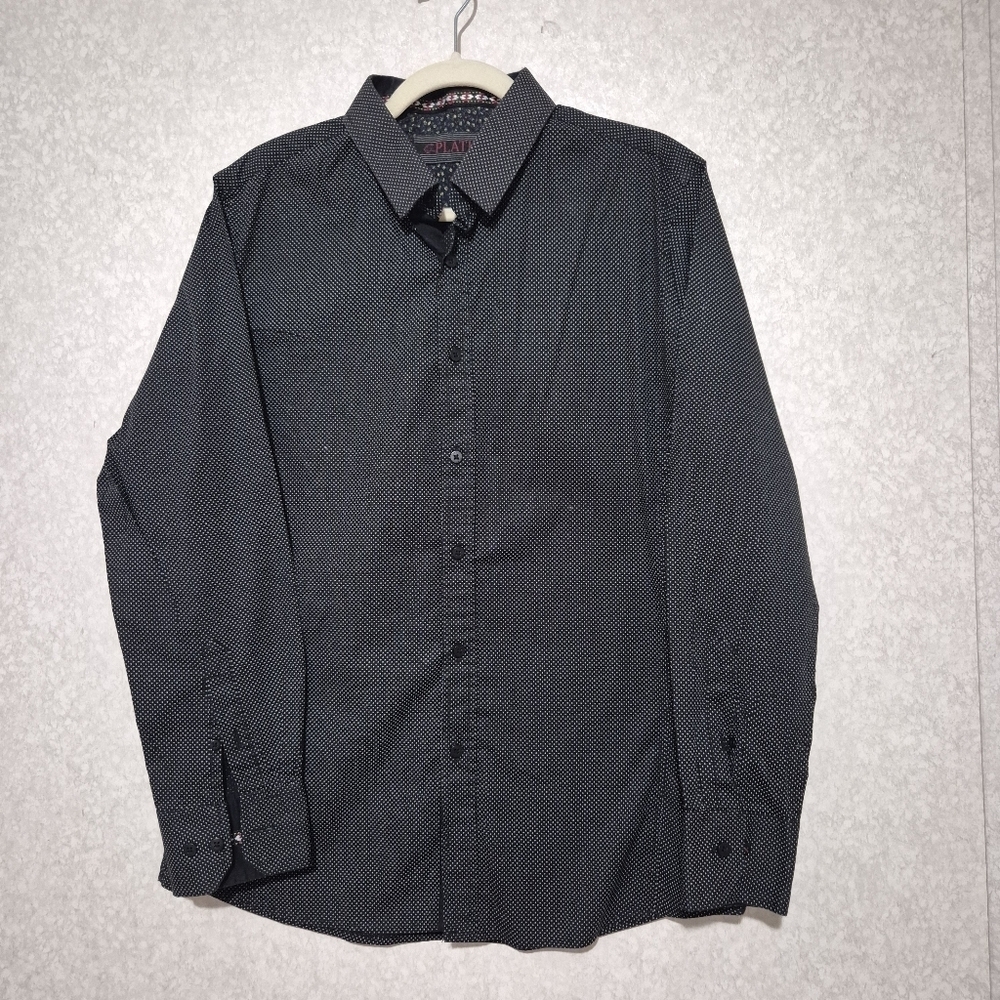 PLATINI Men's Black Patterned Shirt...SIZE:L